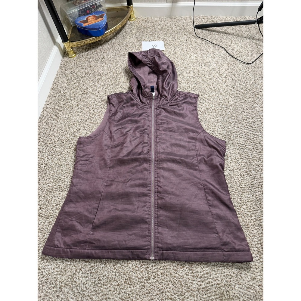 Gear for Sports Womens Plum Purple Hooded Fleece Lined Full Zip Vest XL - Picture 9 of 11